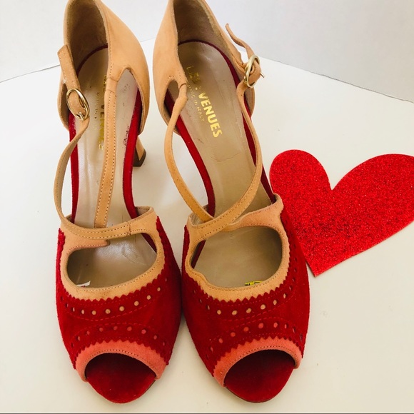 LESVENUES suede peep toe dual collar pumps. 🌹 - Picture 7 of 8